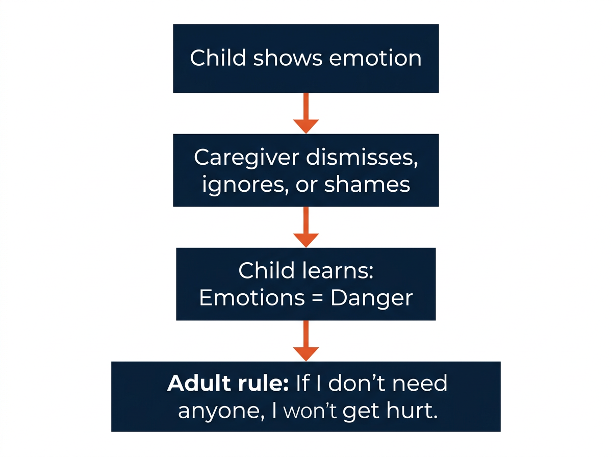 The Avoidant Nervous System Rule: How childhood dismissal creates the adult pattern