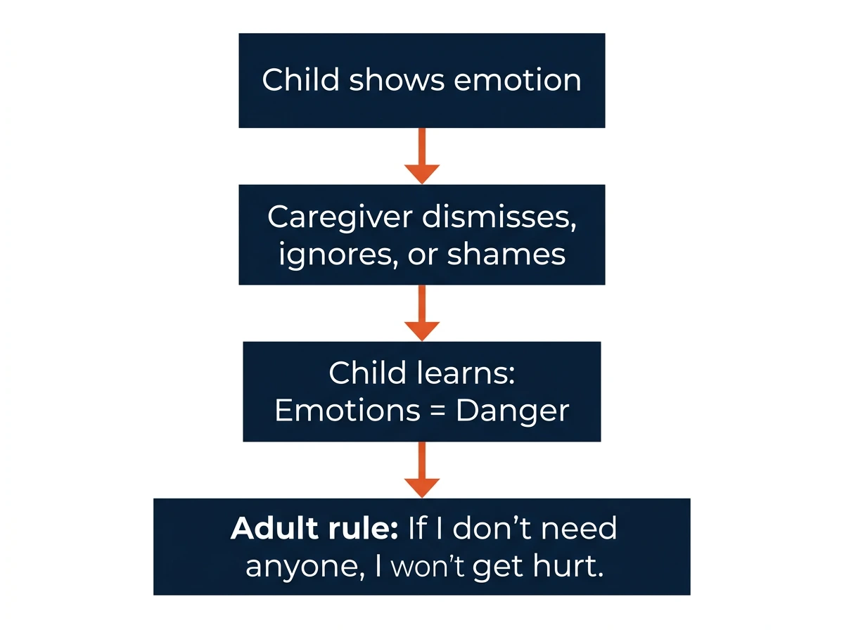 The Avoidant Nervous System Rule: How childhood dismissal creates the adult pattern